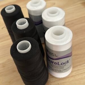 SureLock Thread Black and White Pack of 6